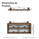 Ver imagem 4 de Rack para TV até 70 Polegadas + Prateleiras 160cm Rustic/Branco Vik Madesa 05