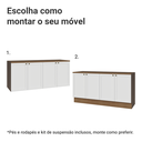 Ver imagem 6 de Rack para TV até 70 Polegadas + Prateleiras 160cm Rustic/Branco Vik Madesa 05