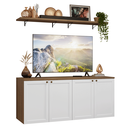 Ver imagem 3 de Rack para TV até 70 Polegadas + Prateleiras 160cm Rustic/Branco Vik Madesa 05