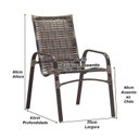 Ver imagem 3 de Jogo 4 Cadeiras Alumínio e Mesa Tampo Ripado 100cm para Área Jardim Varanda Piscina Emily Marrom/Cappuccino