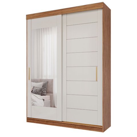 Guarda Roupa Lia 2 Portas de Correr com Espelho Mdf