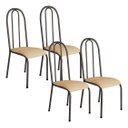 Ver imagem 1 de Jogo Kit 4 Cadeiras Metal Cozinha Almofadada Sala de Jantar
