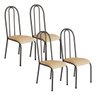 Jogo Kit 4 Cadeiras Metal Cozinha Almofadada Sala de Jantar - 1