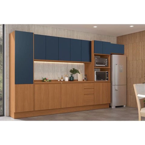 Cozinha Modulada Completa Ciela 9 Peças (3aéreos+2balcões+1paneleiro+1torrequente+2complementos)