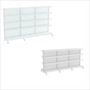 Ver imagem 1 de kit gondolas 3 parede 170x92 (1 inic 2 cont) 3 central 142x92 (1 inic 2 cont) sem porta etiquetas