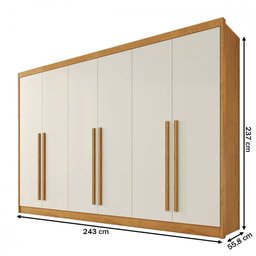 Guarda-roupa Casal Alba Plus 6 Portas 4 Gavetas 100% Mdf - Mademarcs - 4
