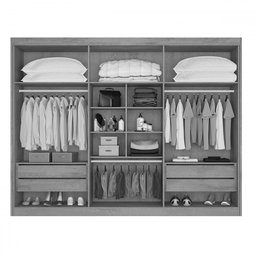 Guarda-roupa Casal Alba Plus 6 Portas 4 Gavetas 100% Mdf - Mademarcs - 3