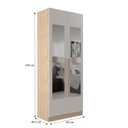 Ver imagem 3 de Guarda-Roupa Modulado 2 Portas com Espelho San Diego Bege/Aveiro Oak/Cinza Urbano