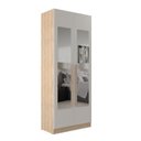 Ver imagem 2 de Guarda-Roupa Modulado 2 Portas com Espelho San Diego Bege/Aveiro Oak/Cinza Urbano