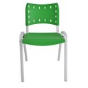 Ver imagem 2 de Kit com 6 Cadeiras Iso para Escola Escritório Comércio Verde Base Branca Ecomhome