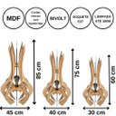 Ver imagem 4 de Luminária de Chão MDF HOLAMBRA:Marrom/Kit com 3 - 85x45cm, 75x40cm e 60x30cm