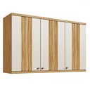 Ver imagem 1 de Armário Aéreo Cozinha 120 Cm Sauvignon 3 Portas 100% Mdf Amêndoa/off White - Rio Doce