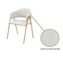 Ver imagem 2 de Kit 2 Cadeiras de Jantar Veneza Metal Dourado Boucle Alaska