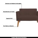 Ver imagem 4 de Poltrona Namoradeira Decorativa Isabella Pés Palito Madeira Suede Marrom - Gran Belo