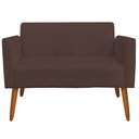 Ver imagem 6 de Poltrona Namoradeira Decorativa Isabella Pés Palito Madeira Suede Marrom - Gran Belo