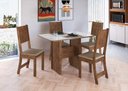Ver imagem 1 de Conjunto Sala de Jantar Fidelitá Atenas 110cm com 4 Cadeiras Noce/off-white Assento Bege