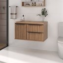 Ver imagem 1 de Balcão Armário para Banheiro Ripado Cecília Suspenso 78cm - Fabribam Gabinetes