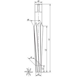 Alargador para Pinos - Med. 14 Mm - Dente Helicoidal, Conicidade 1:50, Haste Cilíndrica, Corte À Dir - 3