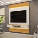 Ver imagem 2 de Painel Rack Tv até 75 Hit 1,90m de Largura / 2,40m Extensível até 2,90m de Altura Ripado 100% Mdf Ce