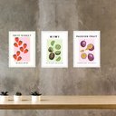 Ver imagem 1 de Kit 3 Quadros Cozinha Fruit Market 24x18cm - com Vidro:moldura Branca