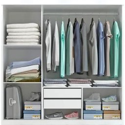 Guarda Roupa Casal 3 Portas de Correr Paris 2 Gavetas Com Espelho - Quarta Divisão:Branco c/Espelho - 2