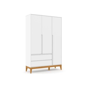 Guarda-roupa Matic Nature Clean 3 Portas Branco | Eco Wood