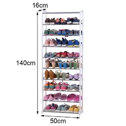Sapateira Vertical de Chao Gigante 10 Prateleiras 30 Pares Organizador Sapatos Tenis Quarto Closet - 6
