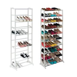 Sapateira Vertical de Chao Gigante 10 Prateleiras 30 Pares Organizador Sapatos Tenis Quarto Closet - 3