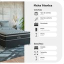 Ver imagem 3 de Cama Box Casal Bipartido Preto + Colchão Paris Molas Preto Suede Preto/preto
