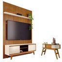 Ver imagem 1 de Estante Home Theater Milo com Aparador Estoril 2 Portas 2 Prateleiras MDP e MDF 179cm Cumaru Opala