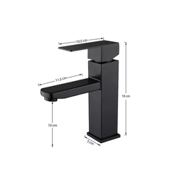 Torneira Banheiro Lavabo Preta Misturador Monocomando Aço Inox 304 Acabamento Fosco - Brinovar - 7