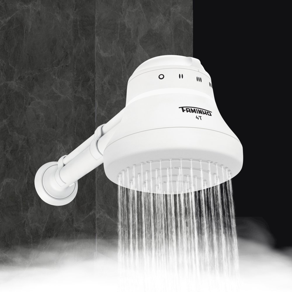 Chuveiro Ducha Elétrico Faminho Branco com Braço 4t Fame:220v 6800w - 4