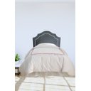 Ver imagem 2 de Cabeceira Provençal Solteiro Cinza Escuro Veludo com Tachas