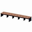 Ver imagem 2 de Mesa Escritório Estação 10 Lugares 6 M Pé Painel Nog Pr F5 Cor:nogal com Preto