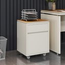 Ver imagem 7 de Gaveteiro com Rodízios 2 Gavetas Oslo Off White e Cedro