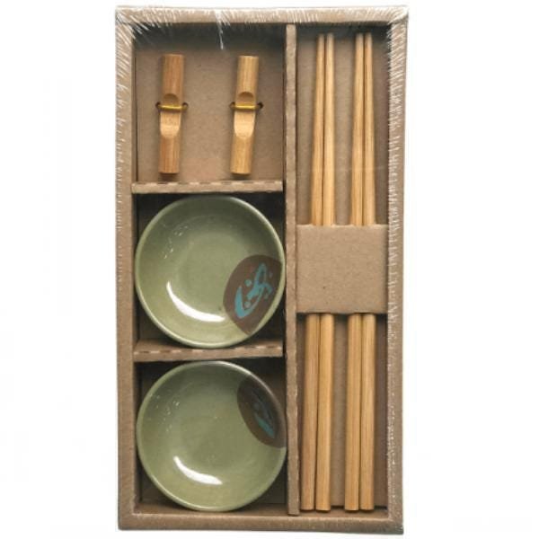 Kit De Hashi De Melamina E Bambu 6 Peças