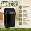 Ver imagem 5 de Lixeira Basculante 14L Plastico Sistema Vai e Vem Preto Yeet para Cozinha