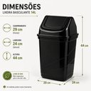 Ver imagem 7 de Lixeira Basculante 14L Plastico Sistema Vai e Vem Preto Yeet para Cozinha