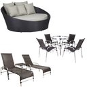 Ver imagem 1 de Kit 4 Cadeiras e Mesa 2 Espreguiçadeiras 1 Chaise Alumínio Trama
