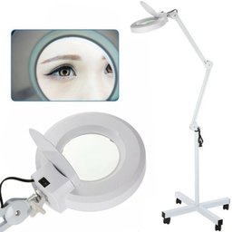 LUPA ESTETICA LUMINARIA ARTICULADA ALUMINIO RODINHAS TRIPE 120 LEDS AUMENTO 10X MANICURE BRANCA - 7