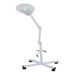 LUPA ESTETICA LUMINARIA ARTICULADA ALUMINIO RODINHAS TRIPE 120 LEDS AUMENTO 10X MANICURE BRANCA - 3