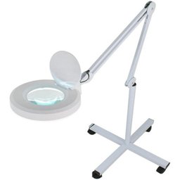 LUPA ESTETICA LUMINARIA ARTICULADA ALUMINIO RODINHAS TRIPE 120 LEDS AUMENTO 10X MANICURE BRANCA - 6