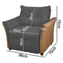 Ver imagem 4 de Cadeira Decorativa Poltrona Boston para Sala Bouclé e Corino:cinza Grafite