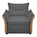 Ver imagem 6 de Cadeira Decorativa Poltrona Boston para Sala Bouclé e Corino:cinza Grafite