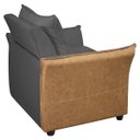 Ver imagem 3 de Cadeira Decorativa Poltrona Boston para Sala Bouclé e Corino:cinza Grafite
