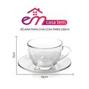 Ver imagem 3 de Kit 12 Xícaras de Chá Vidro com Pires em Casa Tem 230ml