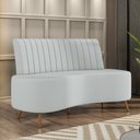 Ver imagem 1 de Sofá Living Decorativo 2 Lugares 1,35M Katara Cinza Claro Veludo G33 - Gran Belo