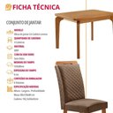 Ver imagem 5 de Conjunto de Jantar Liz 4 Lugares Tampo MDF Cadeiras Veludo Bege 120cm Moderna