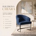 Ver imagem 2 de Kit 2 Poltrona Decorativa Moderno Base Aço Preto Cor Azul Marinho