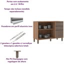 Ver imagem 3 de Balcão Pia Cozinha 1,20 m 2 Portas 2 Gavetas 1 Gavetão - Módulo Cozinha Mel - Luciane 1304:Graff